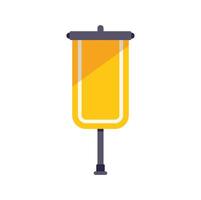 Yellow blank vertical banner flag standing on pole vector