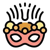 Pink carnival mask with feathers and decorations symbolizing festive celebration vector