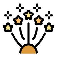 Fireworks exploding with bright stars and sparkles illuminating night sky vector
