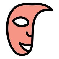 Smiling traditional pink mask representing theater and culture vector