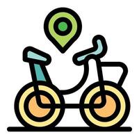 Bicycle sharing location pin showing available bike for rent vector