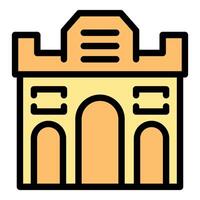 Fortress icon representing security and protection in digital world vector