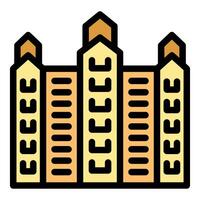 Modern building with windows and towers reaching for the sky vector