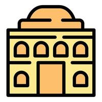 Government building with dome and arched windows representing public service vector
