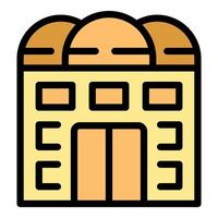 Elevator in building with three domes representing government institution vector