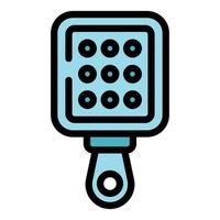 Led panel emitting light with multiple bulbs and handle vector