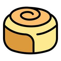 Delicious cinnamon roll pastry showing swirls of flavorful filling vector
