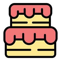 Two tiered cake dripping with pink frosting celebrating special occasions vector
