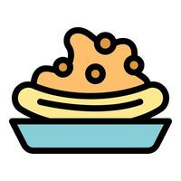 Delicious hummus with chickpeas served in oval dish vector