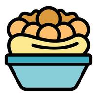 Bowl of delicious loukoumades with honey and sesame seeds drizzled on top vector