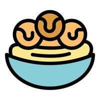 Delicious loukoumades with honey and sesame seeds in a bowl vector