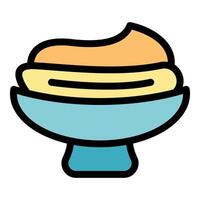 Delicious hummus in bowl representing mediterranean cuisine vector