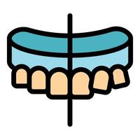 Removable retainer correcting crooked teeth, showing before and after teeth alignment vector