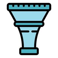 Chemical laboratory filtration funnel separating liquids icon vector