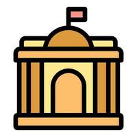 Government building with flag displayed proudly on top vector
