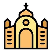 Church building representing christianity and religious architecture vector