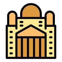 Synagogue building with dome and columns representing jewish culture and history vector