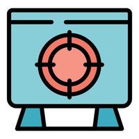 Targeting online customers with digital marketing strategy on computer screen vector