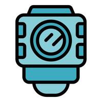 Smartwatch showing camera app icon, modern technology on your wrist vector