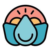 Happy water drop wearing protective mask symbolizing clean and safe water resources vector