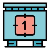 Countdown timer showing one second remaining on digital display vector