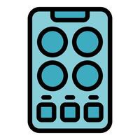 Smartphone acting as control panel with buttons and dials displaying on screen vector