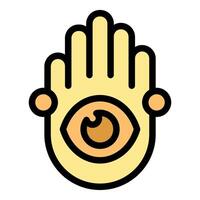 Palmistry hand with eye showing future prediction vector