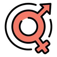 Gender symbol combining male and female sign representing non binary identity vector
