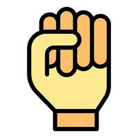 Clenched fist symbolizing strength and resistance in a vibrant illustration vector
