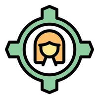 Customer focus icon showing centered targeting of client needs vector