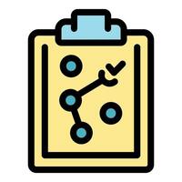 Clipboard showing project management strategy with check mark vector