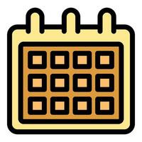 Calendar icon showing days of the month for scheduling and planning vector