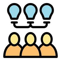 Teamwork sharing ideas generating brainstorming solutions together vector