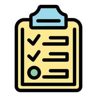 Clipboard showing checklist with checkmarks and empty circle icon vector