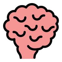 Pink brain generating creative ideas and solutions vector