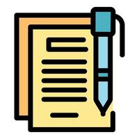 Electronic signature pen signing digital document icon vector