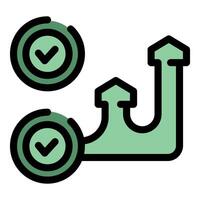 Approval process leading to growth and success representing validation and progress vector