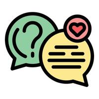 Online dating chatting with question mark and heart vector