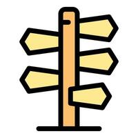 Blank directional sign post showing multiple directions vector
