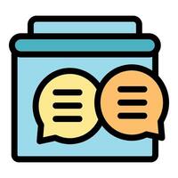 Online chatting app showing active conversation with speech bubbles vector