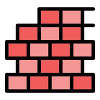 Brick wall being built, showing construction and masonry skills vector