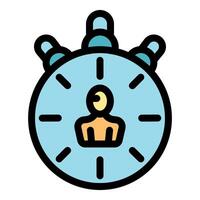 Time management icon showing person managing work time vector