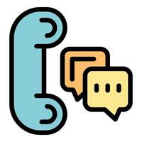 Phone handset with speech bubbles showing ongoing conversation vector
