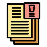 Important documents showing a warning sign and requiring attention vector