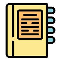 Notebook with bookmark showing text lines representing information storage vector