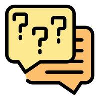 Question marks bubbles representing online support chat vector