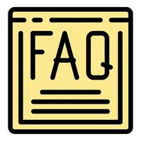 Faq page providing answers to common customer questions vector