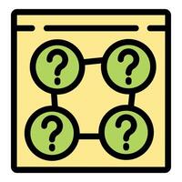 Question marks connected representing interconnected problems solving concept vector