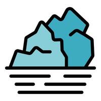 Iceberg floating in ocean representing global warming and climate change vector