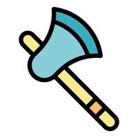 Sharp axe with wooden handle striking power and precision vector